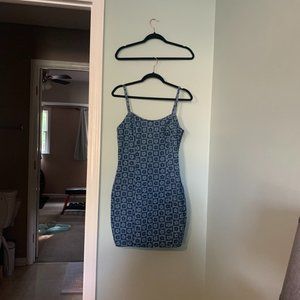 Denim Floral Bodycon Dress